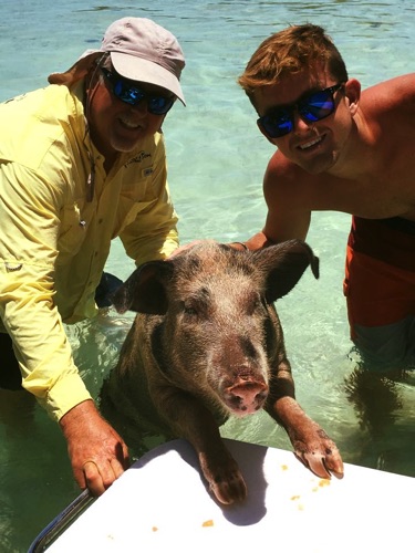 boat for swimming pigs